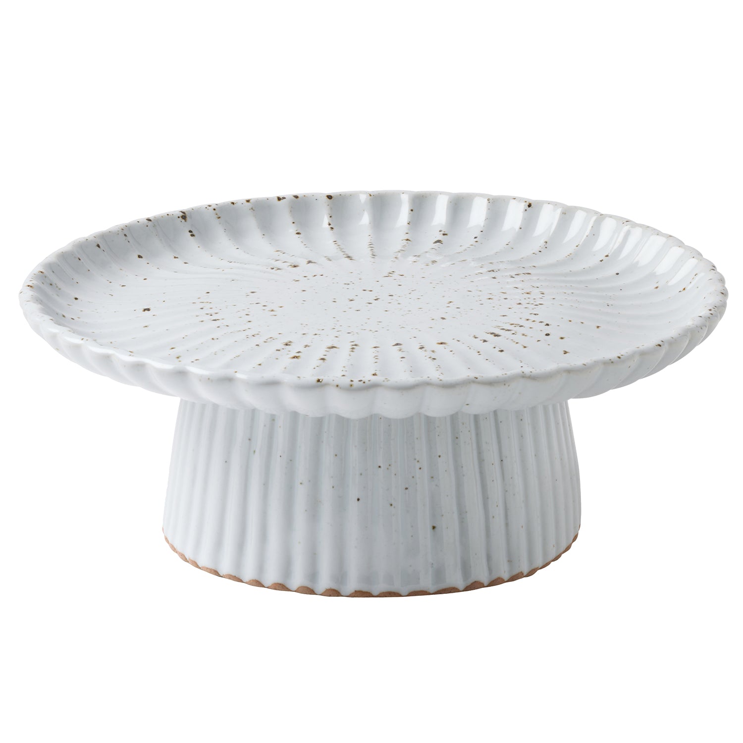 Adrianna White Salt Glaze Cake Stand - Thumbnail 2