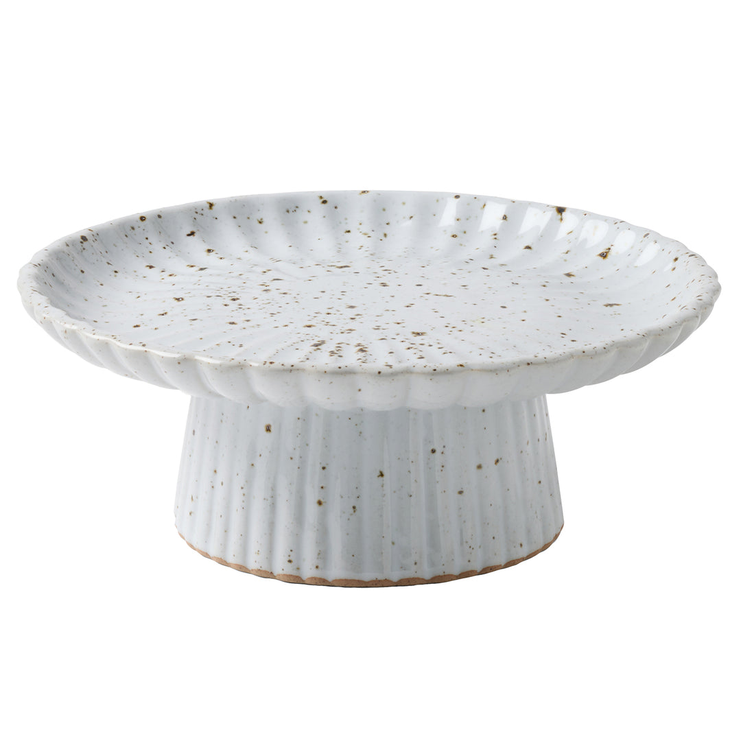 Adrianna White Salt Glaze Cake Stand