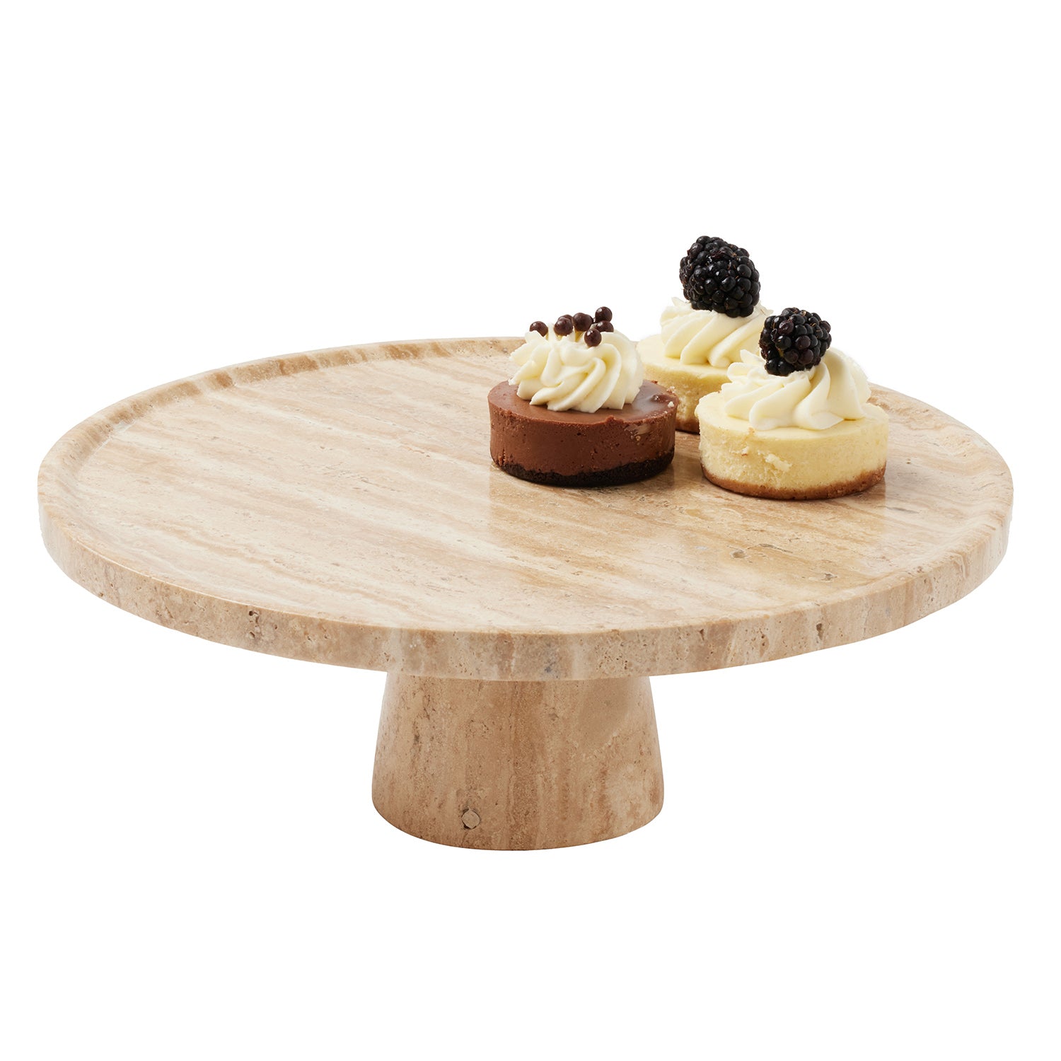 Alessia Natural Travertine Cake Stand - Thumbnail 4