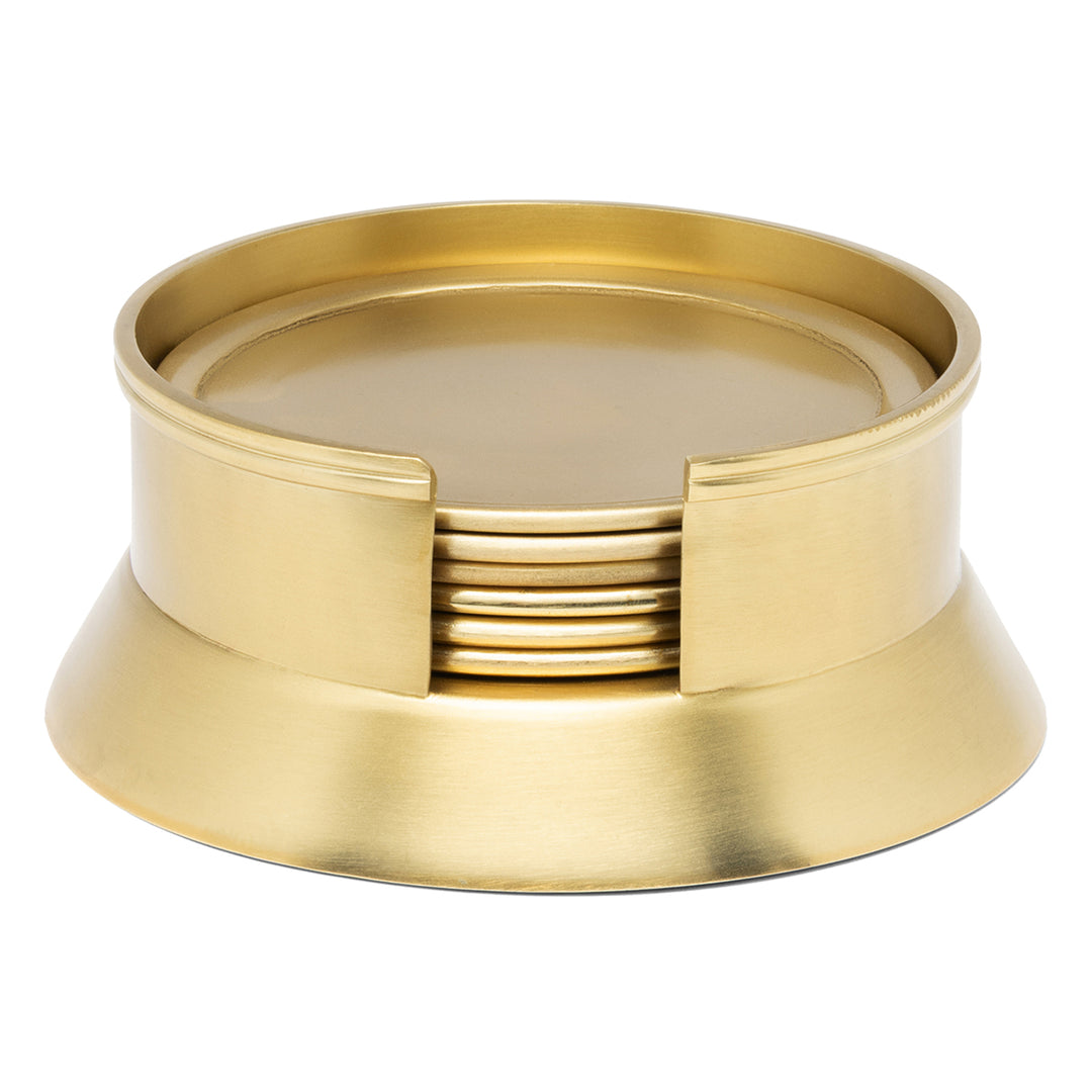 Allegra Matte Brass Coasters Set/4