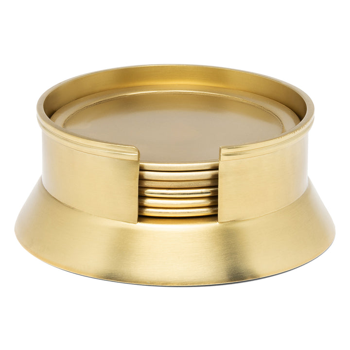 Allegra Matte Brass Coasters Set/4
