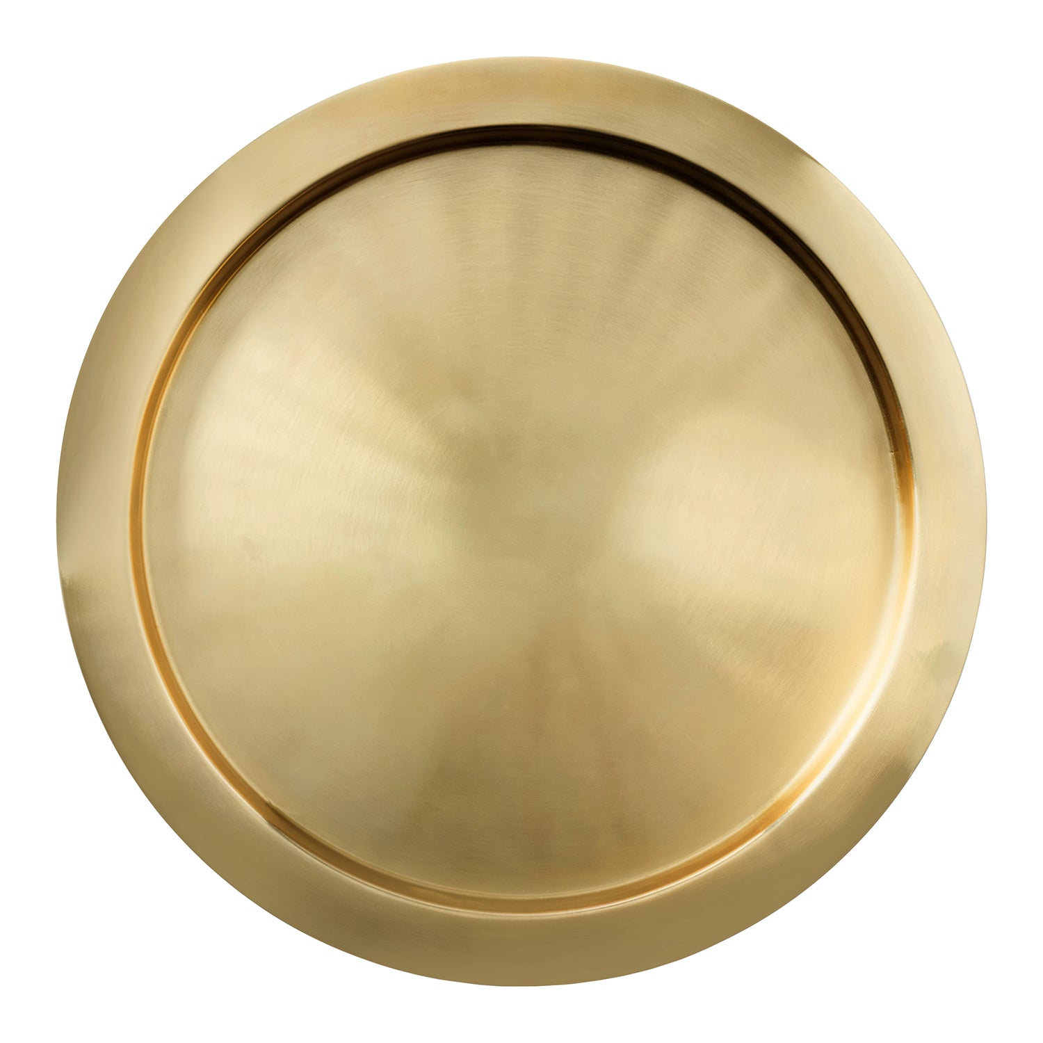 Allegra Matte Brass Metal Round Tray - Thumbnail 2