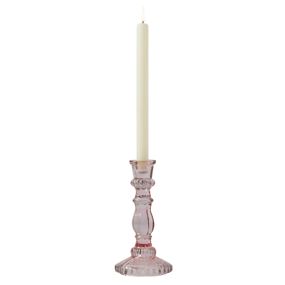 Amal Pink Glass Candle Holder Set/3