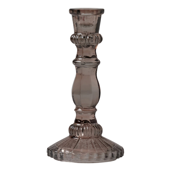 Amal Smoke Glass Candle Holder Set/3