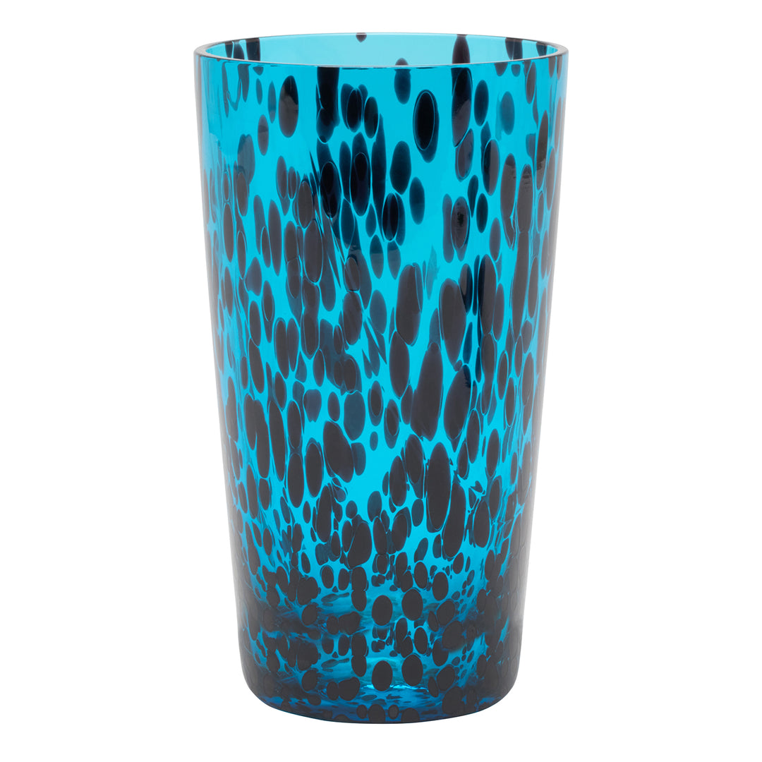 Andrew Blue Tortoise Hand Blown Highball Glasses Set/6