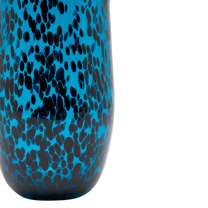 Andrew Blue Tortoise Hand Blown Glass Pitcher