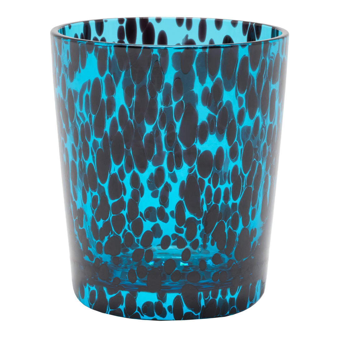 Andrew Blue Tortoise Hand Blown Tumbler Glasses Set/6