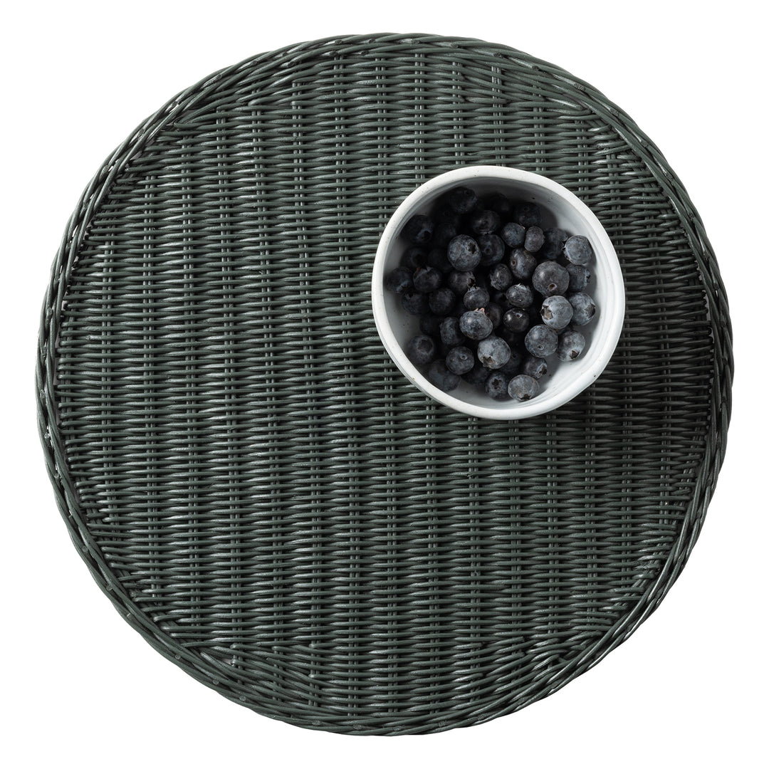 Annmarie Hunter Green Rattan Placemats Set Of 4 (Round)