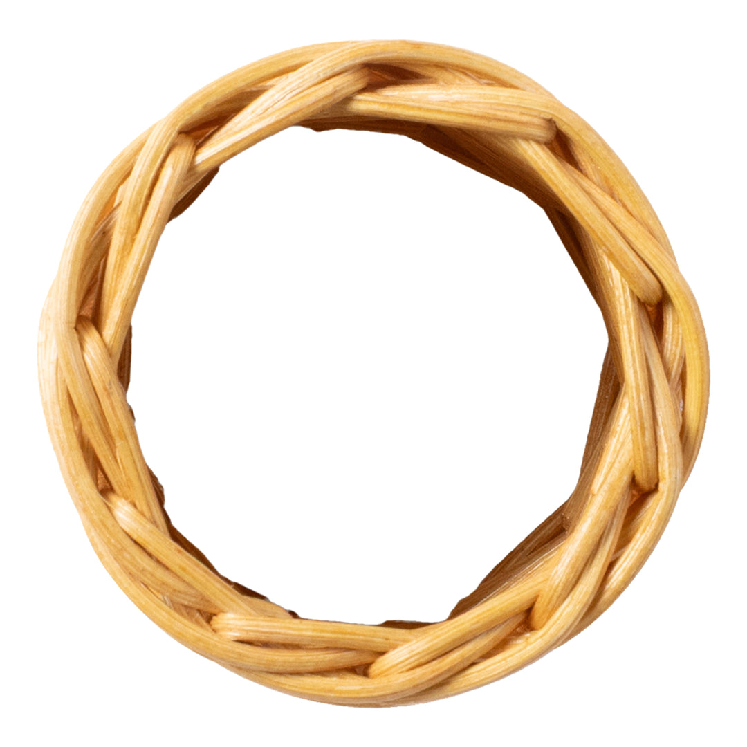 Annmarie Light Honey Rattan Napkin Rings Set/4