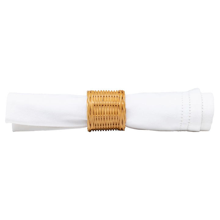 Annmarie Light Honey Rattan Napkin Rings Set/4