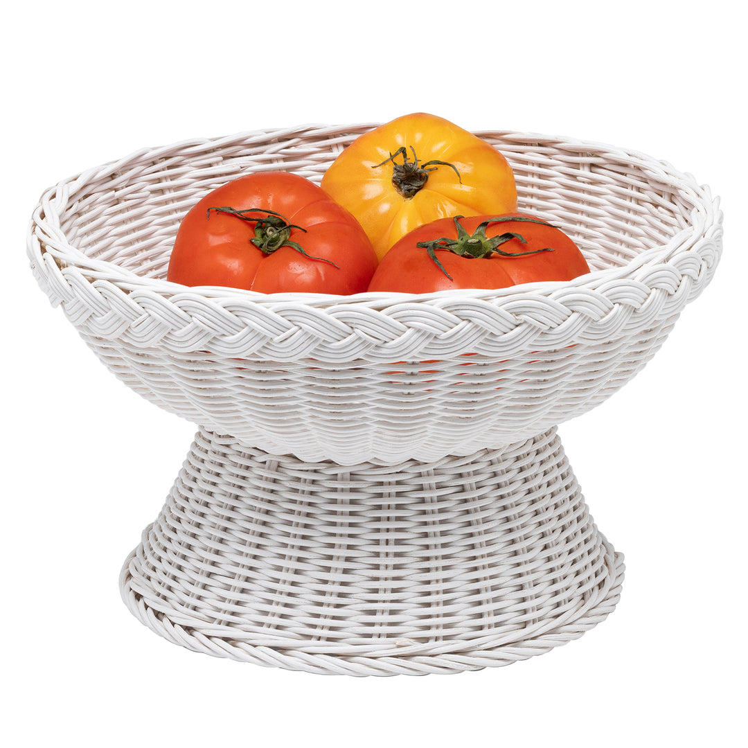Annmarie White Rattan Fruit Bowl