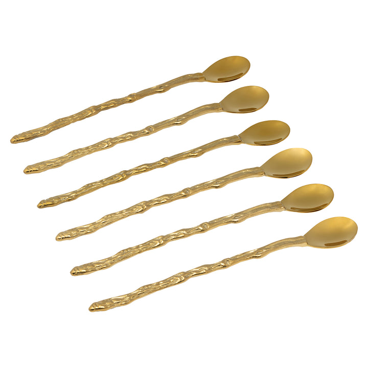 Arbor Polished Gold Cocktail Spoon Set/6 - Hudson & Vine