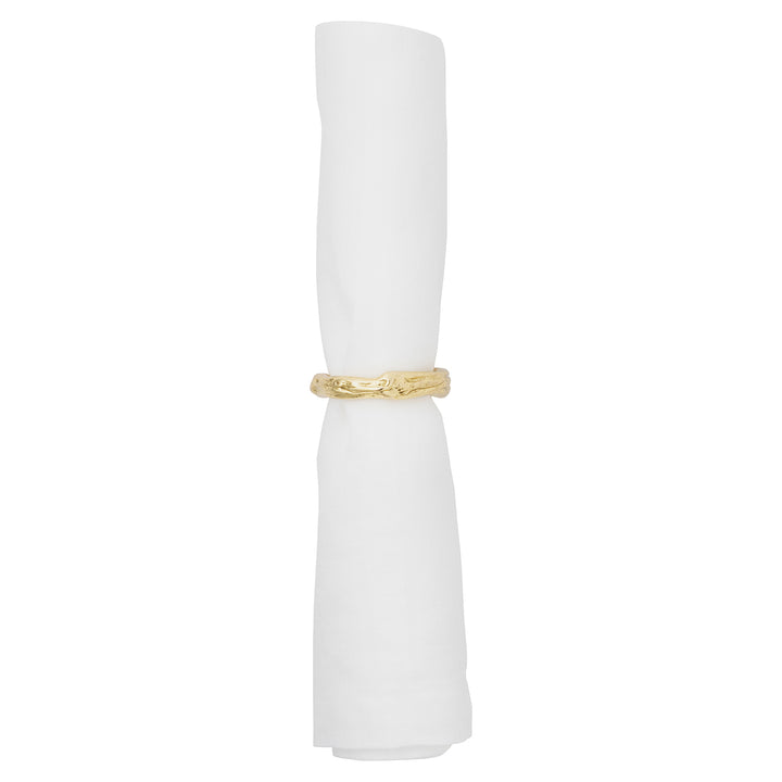 Arbor Polished Gold Napkin Ring Set/4