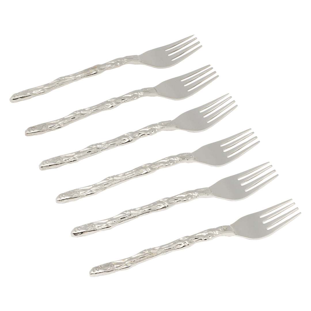 Arbor Polished Silver Appetizer Fork Set/6 - Hudson & Vine