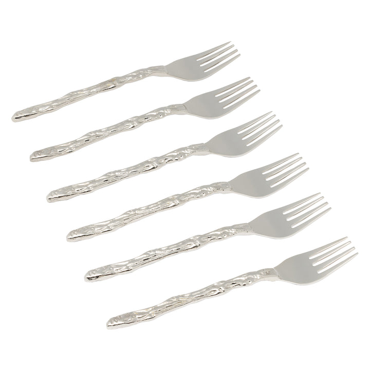 Arbor Polished Silver Appetizer Fork Set/6 - Hudson & Vine