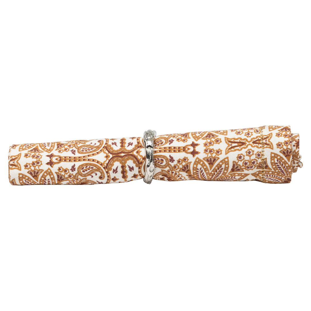 Arbor Polished Silver Napkin Ring Set/4