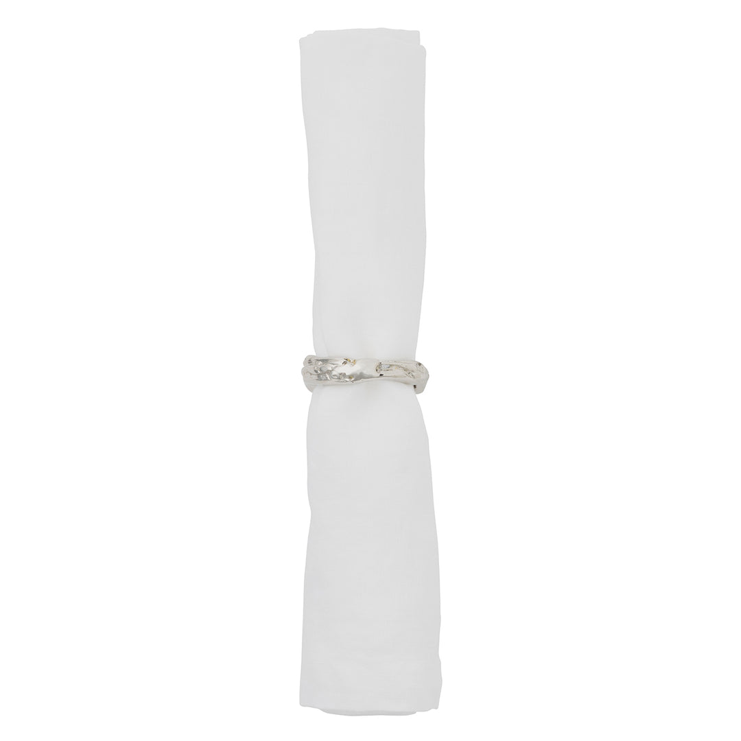 Arbor Polished Silver Napkin Ring Set/4