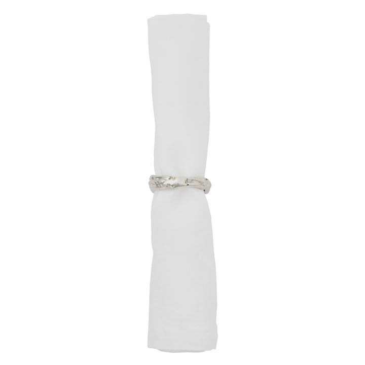 Arbor Polished Silver Napkin Ring Set/4