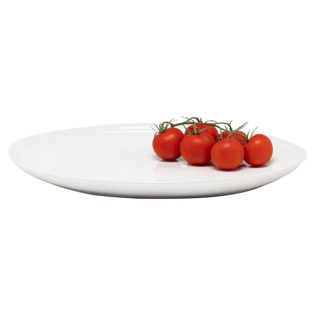Ariana Stoneware White Oval Serving Platter Set/2