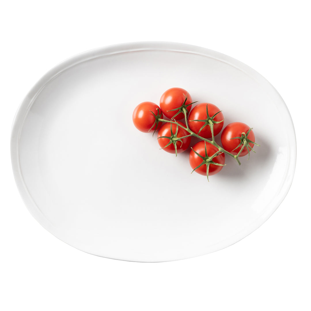 Ariana Stoneware White Oval Serving Platter Set/2