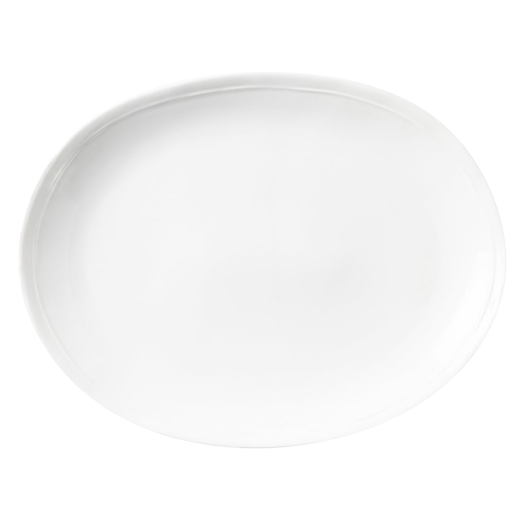 Ariana Stoneware White Oval Serving Platter Set/2