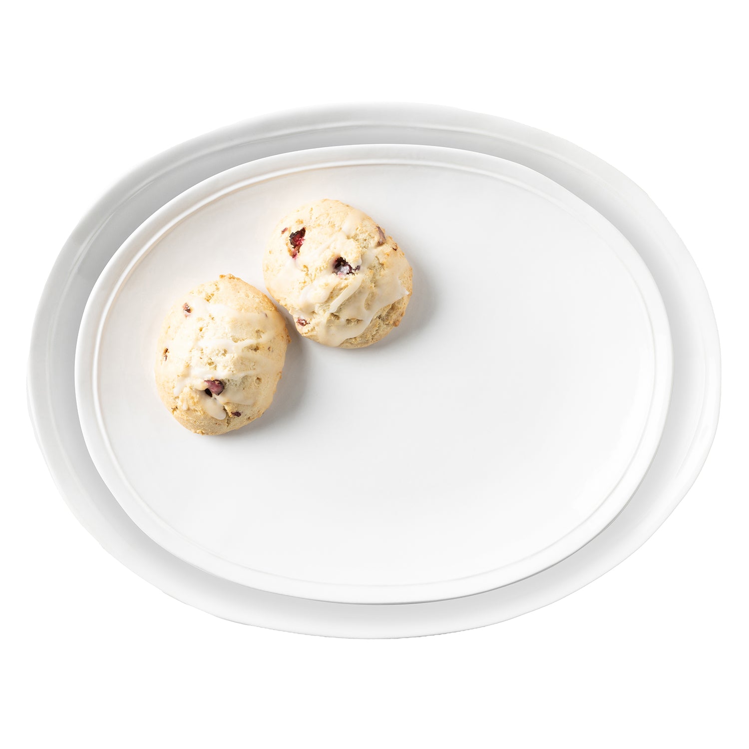 Ariana Stoneware White Oval Serving Platter Set/2 - Thumbnail 4