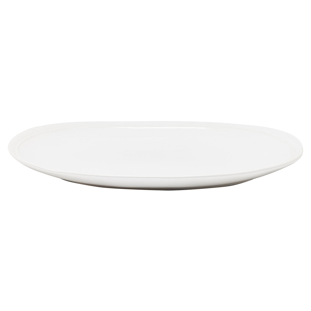 Ariana Stoneware White Oval Serving Platter Set/2