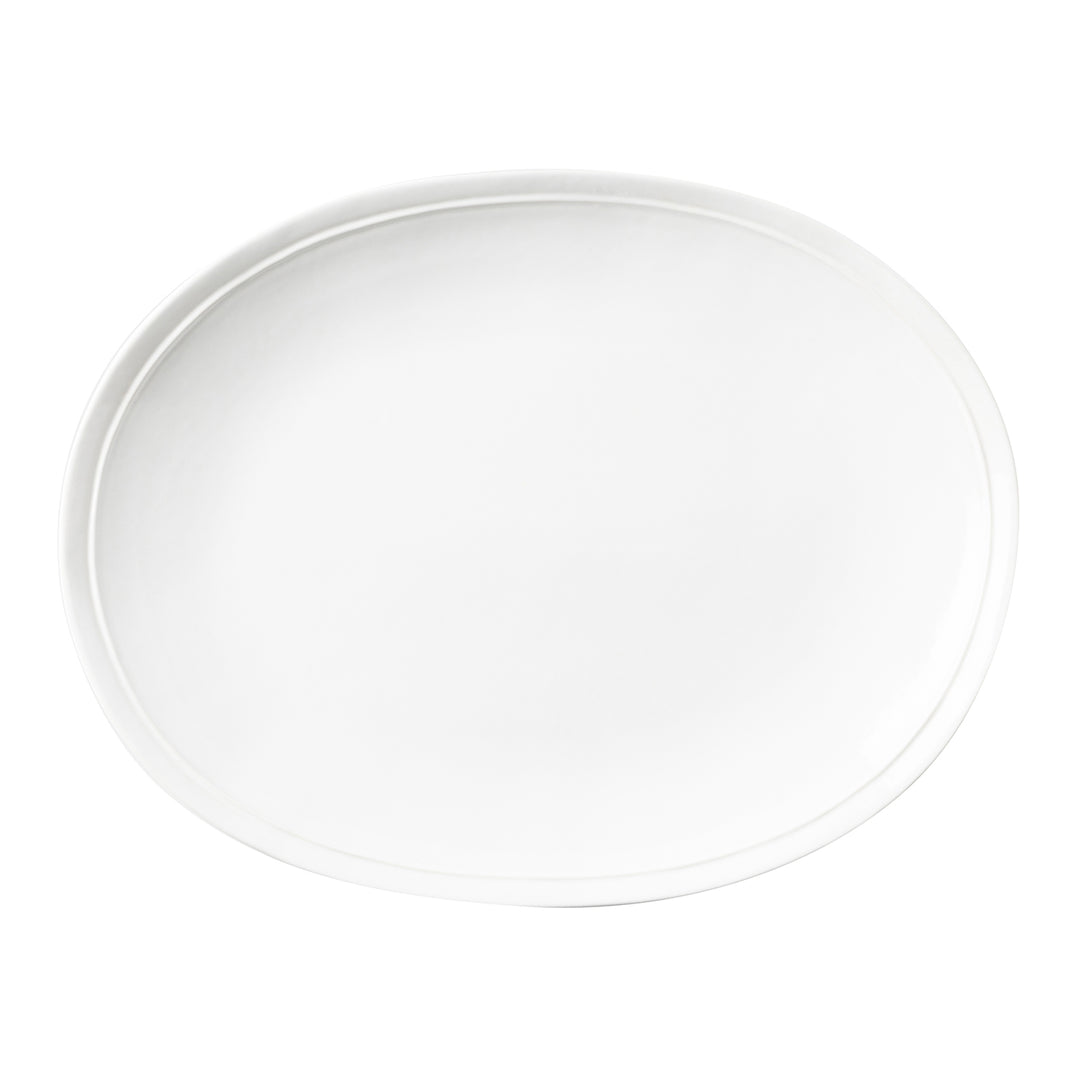 Ariana Stoneware White Oval Serving Platter Set/2
