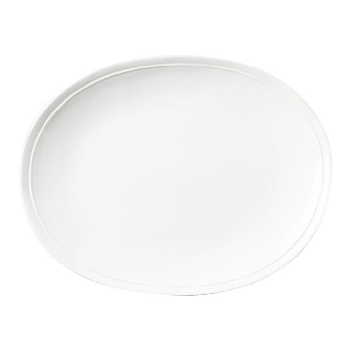 Ariana Stoneware White Oval Serving Platter Set/2