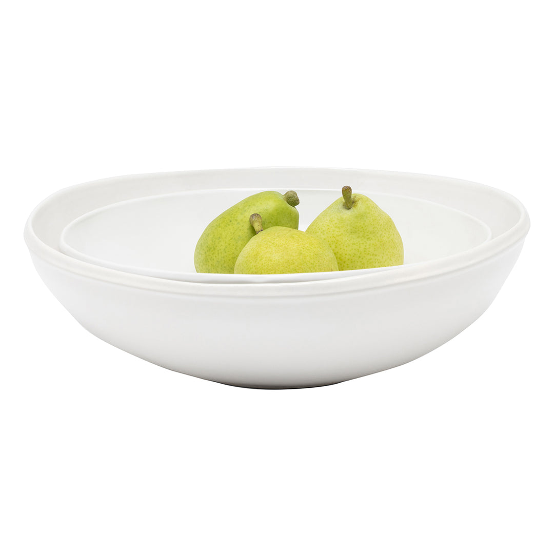 Ariana Stoneware White Round Serving Bowls Set/2