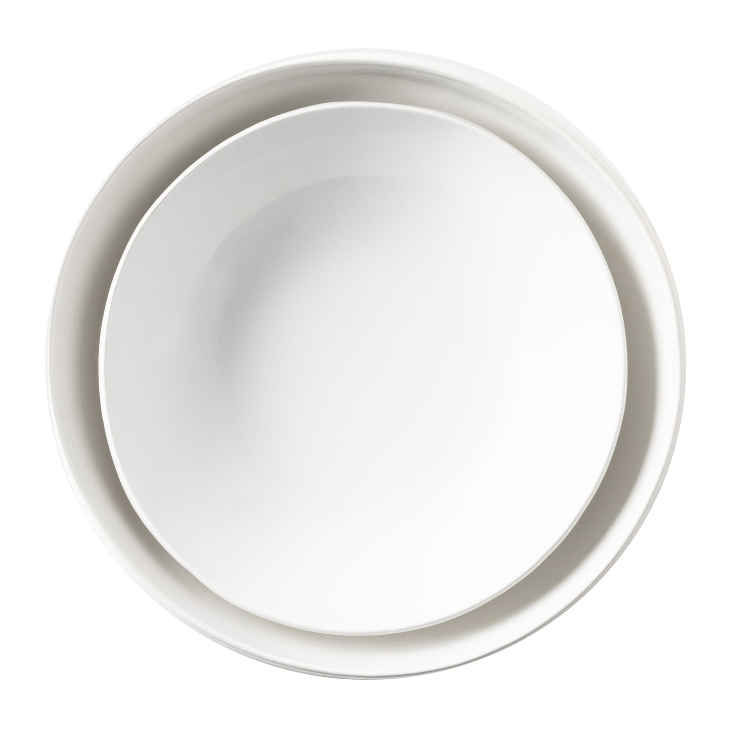 Ariana Stoneware White Round Serving Bowls Set/2