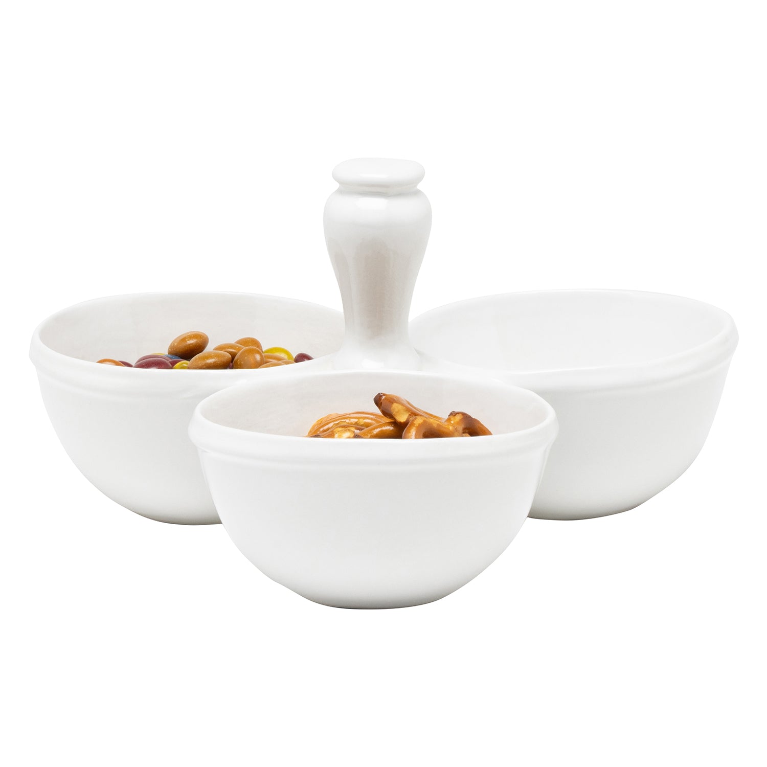 Ariana Stoneware Triple Snack Bowl - Thumbnail 4