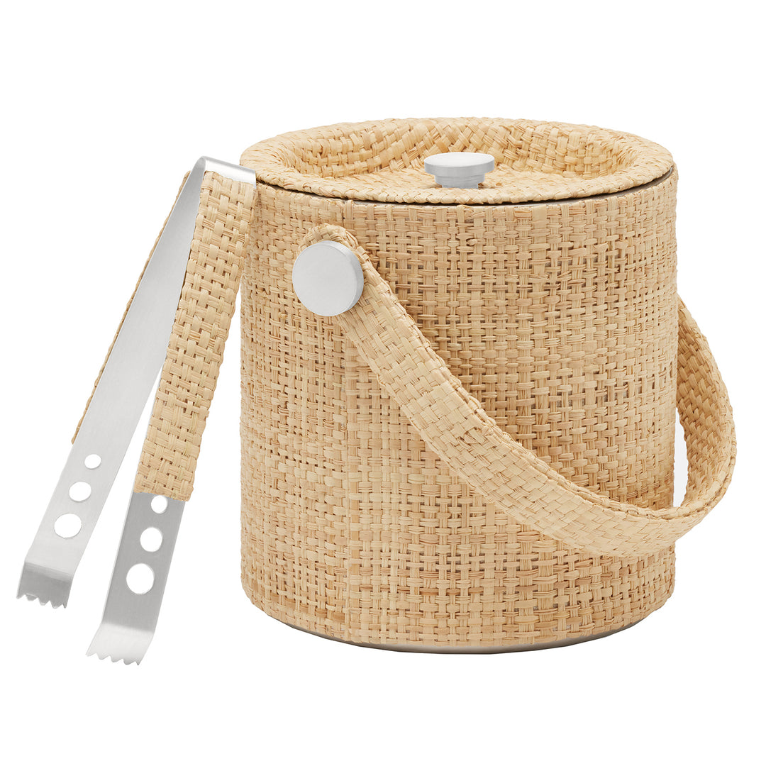 Barth Natural/Silver Raffia Ice Bucket