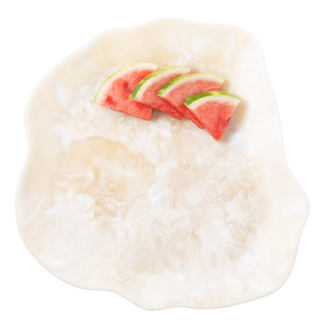 Beatrix Ivory Swirled Extra Large Resin Serving Trays