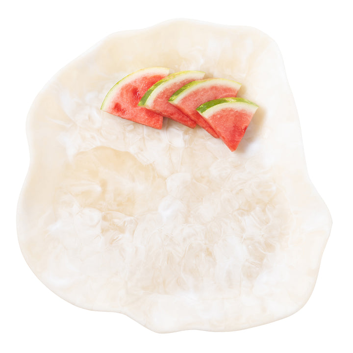 Beatrix Ivory Swirled Extra Large Resin Serving Trays