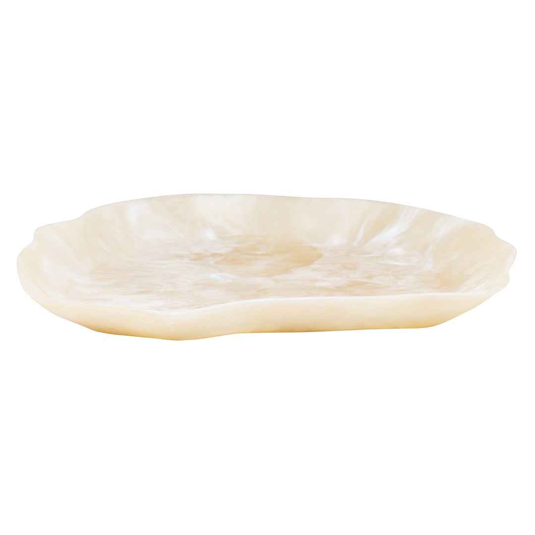 Beatrix Ivory Swirled Extra Large Resin Serving Trays