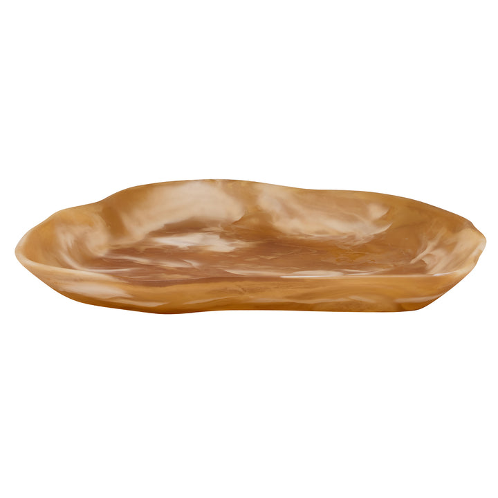 Beatrix Amber Swirled Extra Large Resin Serving Trays