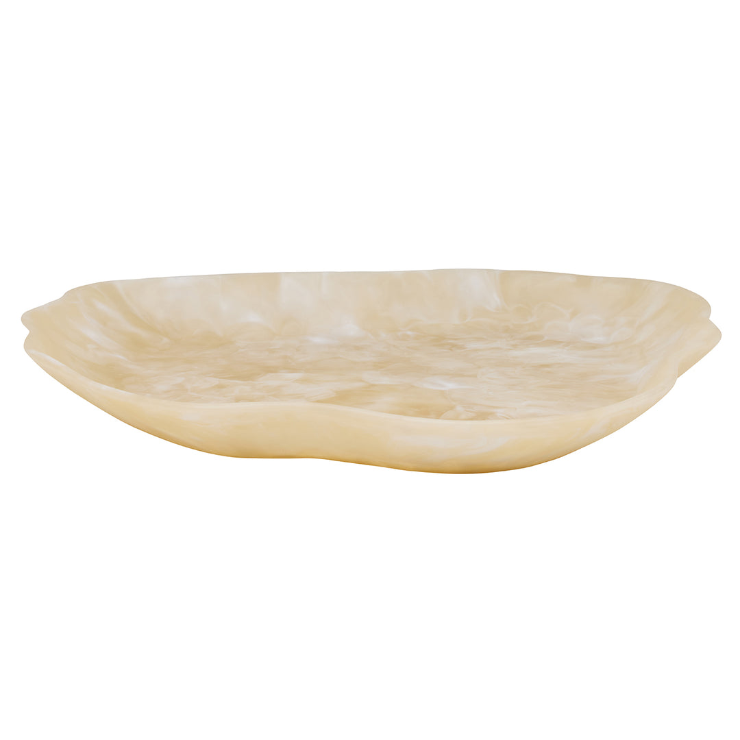 Beatrix Ivory Swirled Extra Large Resin Serving Trays