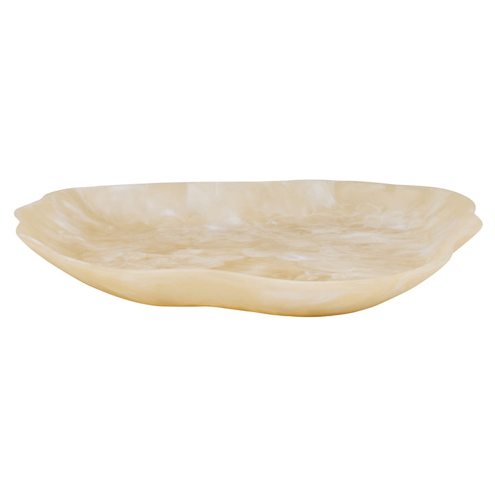 Beatrix Ivory Swirled Extra Large Resin Serving Trays