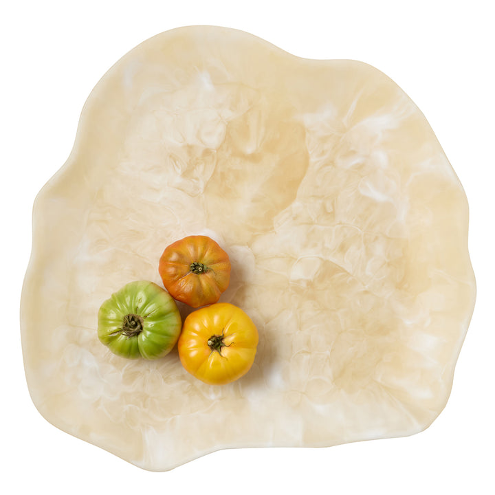 Beatrix Ivory Swirled Extra Large Resin Serving Trays