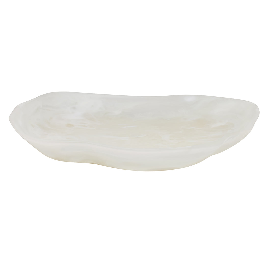 Beatrix White Swirled Extra Large Resin Serving Trays