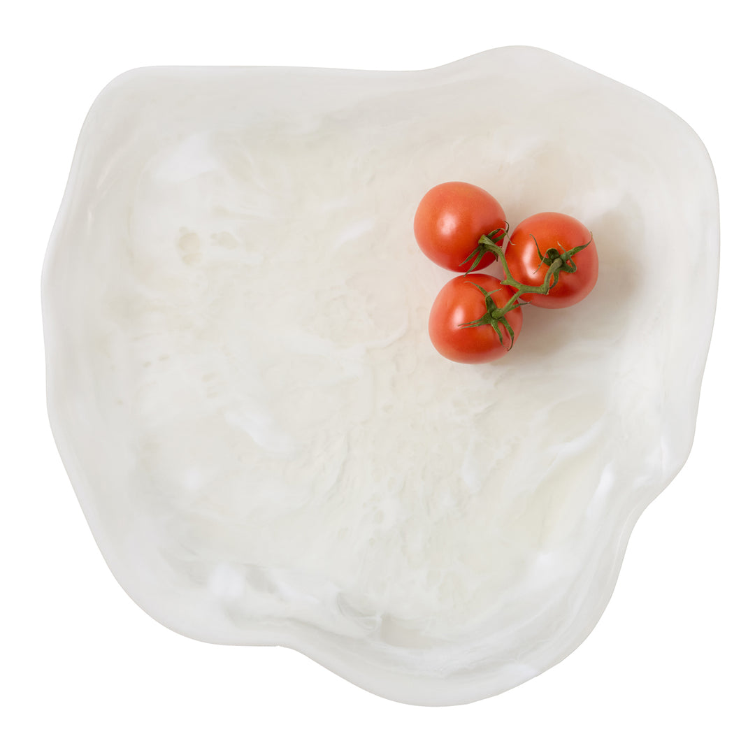 Beatrix White Swirled Extra Large Resin Serving Trays