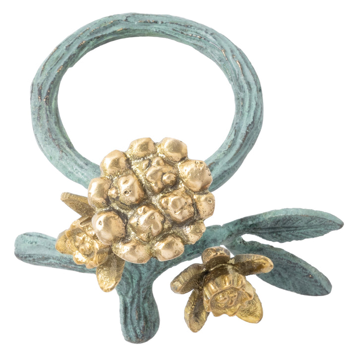 Bernadette Antique Gold Patina Napkin Ring Set/4