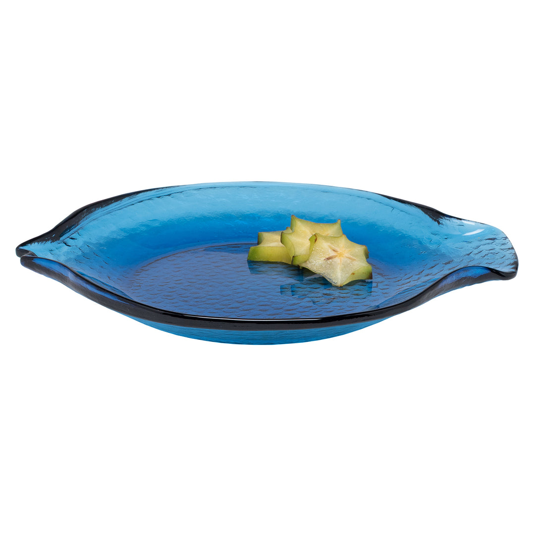 Blaire Dark Sapphire Glass Serving Platters Set/2