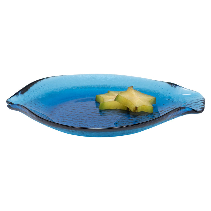 Blaire Dark Sapphire Glass Serving Platters Set/2