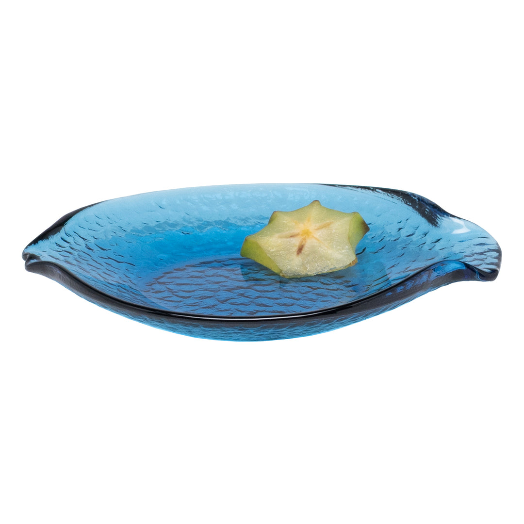 Blaire Dark Sapphire Glass Small Serving Platters Set/4