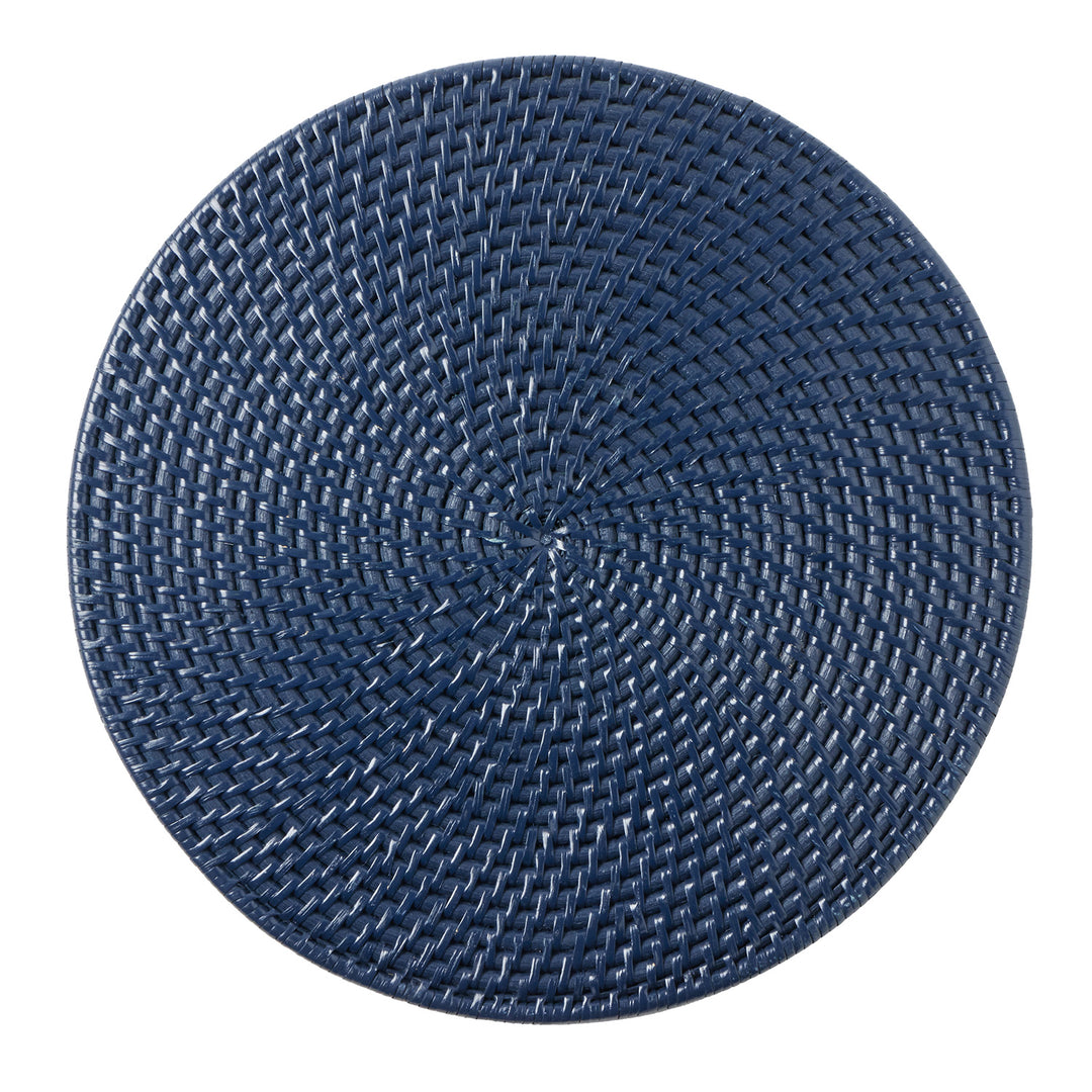 Brianne Polished Navy Placemats Set Of 4 (Round)