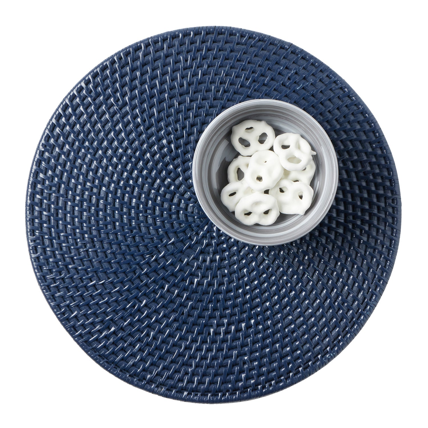 Brianne Polished Navy Placemats Set Of 4 (Round) - Thumbnail 2