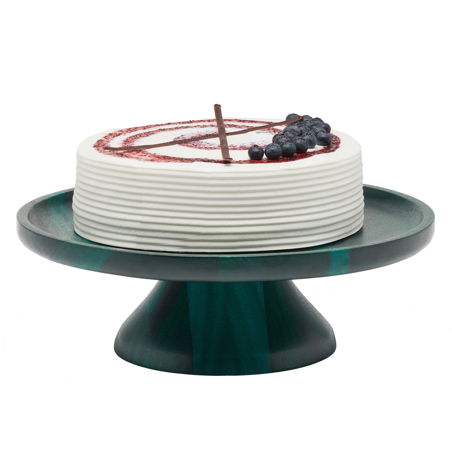 Bryson Emerald Acacia Wood Cake Stand - Thumbnail 5