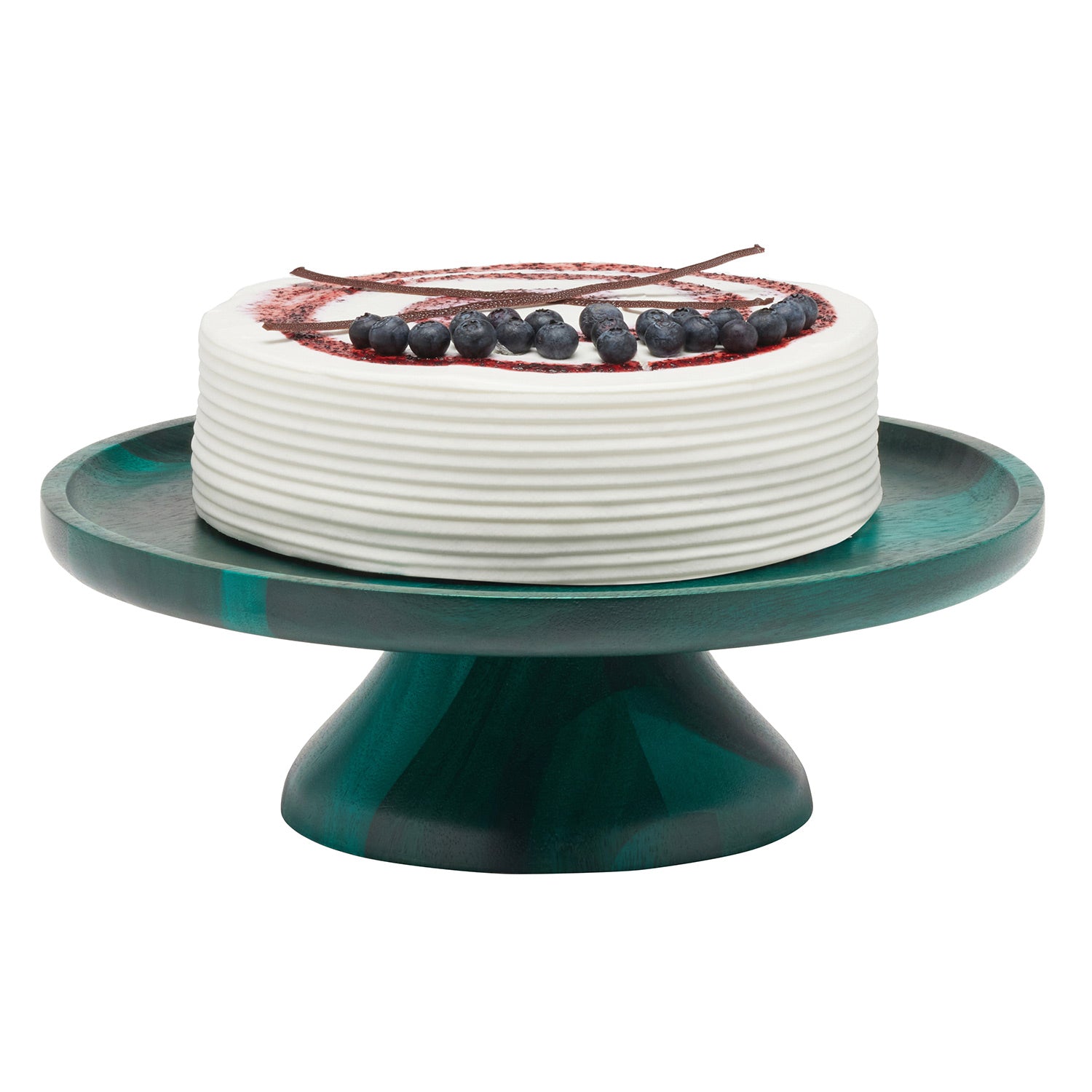 Bryson Emerald Acacia Wood Cake Stand - Thumbnail 4